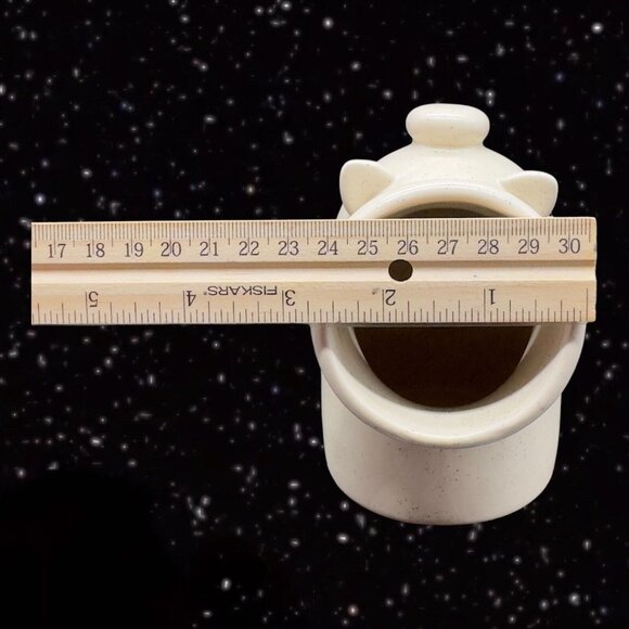 Ceramic Pig House Kitchen Scrubby Sponge Holder Light Brown Container 5”T 2.5”W - Picture 7 of 10